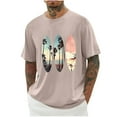 thumbnail image 1 of Ceisia Men's Loose Dropped Shoulder Hawaiian Surfboard Print Short Sleeve T-Shirt Casual Summer Top Rose Gold XL Gifts, 1 of 4
