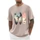 thumbnail image 1 of Camisas de Manga Larga para Hombres Imprimir Casual Cuello Redondo Blusa de Manga Corta, Camisas de Lino para Hombres, 1 of 8