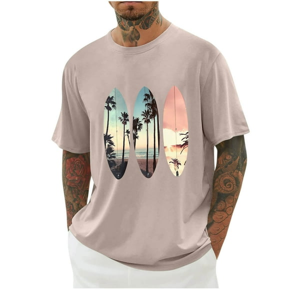 Weiqiqre Shirts for Men Graphic Tee Tops Vintage Letter Print Short Sleeve Crewneck Casual Summer T Shirts