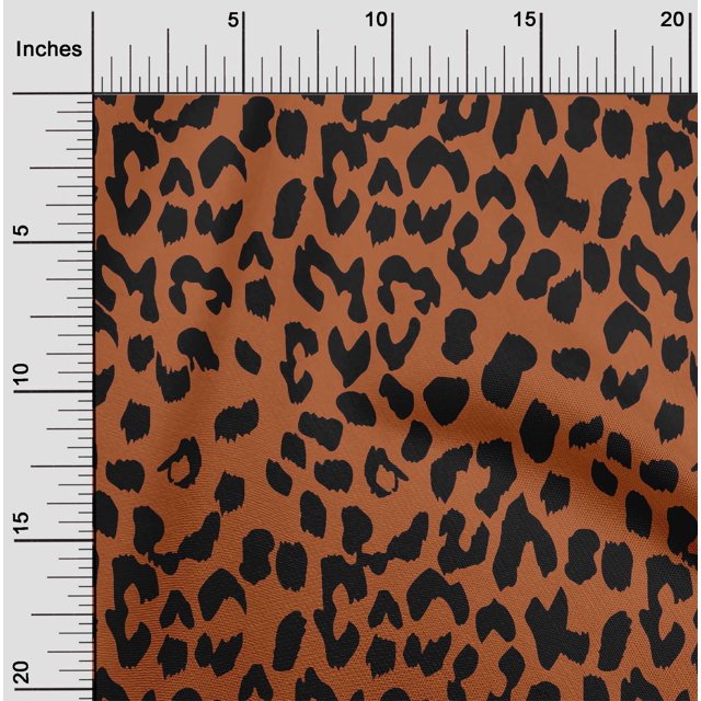 oneOone Polyester Lycra Orange Fabric Leopard Animal Skin Craft Projects Decor Fabric Printed By The Yard 56 Inch Wide