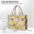 thumbnail image 3 of Large Capacity Tote Bag,Yellow Sunflower Bud Leaf Pattern Handbag Fashion Luxury Tote Bag,15.7"x13"x 5.1" Inches,Laptop Compatible, 3 of 6
