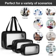 thumbnail image 5 of Lazer Makeup Travel Pouch Set of 3 | Cosmetic & Toiletry Organizer Bags for Brushes and Travel Essentials – Black, 5 of 9