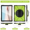 thumbnail image 3 of Armor Case Designed for Microsoft Surface Pro 7 Plus 12.3 inch, Pro 7, Pro 6, Pro 5, Pro 4, with Hand Strap Heavy Duty Protection Kickstand Shockproof Military Drop Tested Rugged Case  (Green), 3 of 11