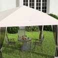 thumbnail image 5 of GVN Patio Garden Pergola, Pergola Canopy,10' x 10' Pop Up Canopy Tent with Netting, Screen House Room with Carry Bag, Beige, 5 of 10