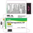 thumbnail image 2 of Bisacodyl Stimulant Laxative Suppositories USP, 10 mg, 50 Doses, 2 of 2