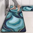 thumbnail image 2 of Kitchen Rugs Sets Of 2,Blue Gold Wave Marble Pattern Anti Fatigue Kitchen Mat Rugs Non Slip Washable,Decorative Kitchen Floor Mats for Kitchen,Sink,Laundry,17"x47"+17"x47", 2 of 5