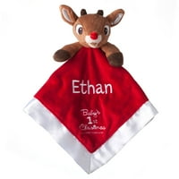 Personalized Babys First Christmas Blankey Rudolph
