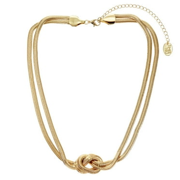 Time and Tru Goldtone Knotted Snake Chain Necklace, 16"  3" Extender (Women's)