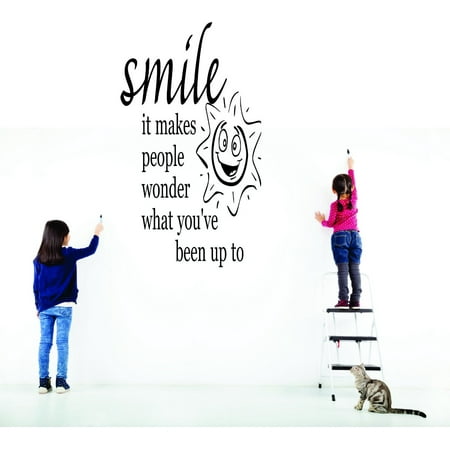 Do It Yourself Wall Decal Sticker Smile It Makes People Wonder What You ve Been Up To Motivational Inspirational Life Quote 20×30 Do It Yourself Wall Decal Sticker Smile It Makes People Wonder What You ve Been Up To Motivational Inspirational Life Quote 20×30