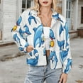 thumbnail image 3 of Jackets for Women Winter Coat Jackets Flannel Stand Collar Jacket(Dolphins,Size:S-4XL), 3 of 7