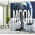 thumbnail image 5 of Ambesonne Nebula Shower Curtain, Miniature Astronaut Space, 69"Wx84"L, Blue Grey, 5 of 5