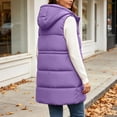 thumbnail image 4 of Levmjia Women's Hooded Vest Zip Up Quilted Padded Gilet Detachable Hood Drawstring Waist Sleeveless Outerwear with Pockets, 4 of 5