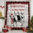thumbnail image 6 of Christmas Shower Curtain, 60" x 72", Cow Chicken Farm Wood Grain Red Plaid Waterproof Bathroom Curtain Washable Shower Curtain Set with 12 Hooks, 6 of 6