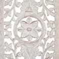 thumbnail image 5 of DecMode White Wooden Handmade Intricately Carved Floral Wall Decor with Copper Accents, 5 of 13