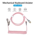 thumbnail image 1 of Cable USB Tipo C Ndcxsfigh para Teclado Mecánico Conector Aviador Rosa Nuevos Originales, 1 of 9