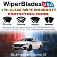 thumbnail image 2 of 2016 Hyundai Elantra GT Beam Wiper Blades Wipers w/1yr Warranty (Set of 2) (WiperBladesUSA), 2 of 5