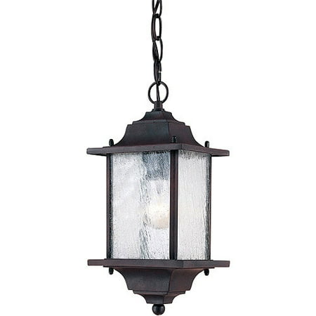 13" x 6-1/4" Rust Patina 1-Light Hanging Light Outdoor Fixture