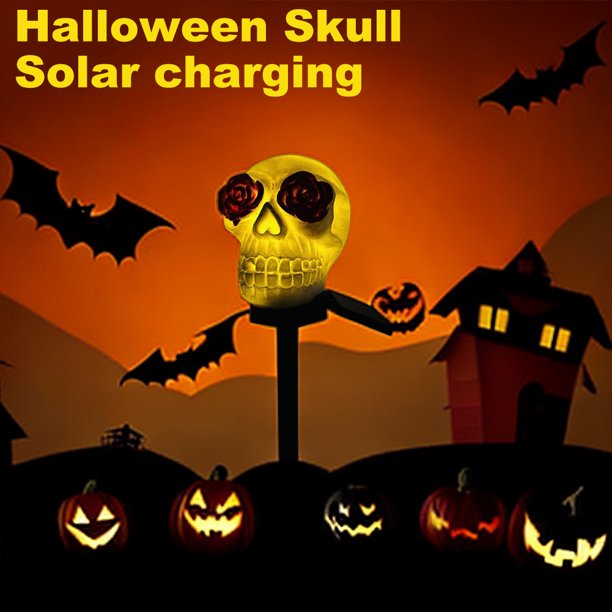 Luz decorativa solar impermeable Calavera de Halloween Impresionantes decoraciones de Halloween