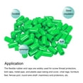 thumbnail image 4 of Uxcell 200Pcs 2mm Rubber End Caps Cover Vinyl Screw Thread Protector Round Wire Shelf Caps Green, Green 10mm 200, 4 of 5