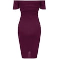 thumbnail image 4 of Señoras mujeres embarazadas color sólido sin mangas fuera del hombro cremallera sexy vestido de verano Fokelyi LRWJ114-3, 4 of 7