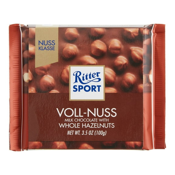 Ritter Sport Whole Hazelnut Milk Chocolate Bar 3.5 oz. 2 ea Pack of 4