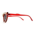 thumbnail image 4 of Full Crowned Rhinestone Studed Classic 20s Gothic Cat Eye Sunglasses Red Black, 4 of 4