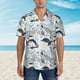 thumbnail image 2 of Balery Sea Animal Camisas hawaianas de manga corta para hombre, camisas playeras de corte holgado, camisas de vacaciones con botones,X-Large, 2 of 7