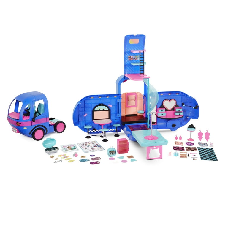 L.O.L. Surprise O.M.G. 4 in 1 Glamper Fashion Runway Camper with 55 Surprises Electric Blue Walmart