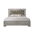 thumbnail image 2 of Modern Champagne Faux Finish 3pc Queen Size LED Backlit HB Bed and Storage Nightstand Wooden Bedroom Furniture Set, 2 of 3
