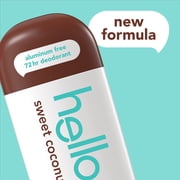 Hello Sweet Coconut Aluminum Free Deodorant, Shea Butter, Vegan, 2.6 oz Stick Deodorant