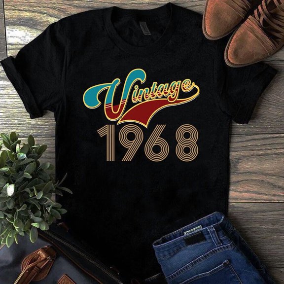 Vintage 1968 Classic Birthday Year Retro Celebration Gift Unisex T-Shirt, up to size 5XL