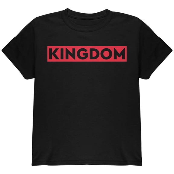 Kingdom Red Text Black Big Boys Youth T Shirt