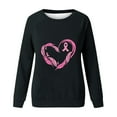 thumbnail image 6 of WREESH Breast Cancer Awareness Sweatshirt Women's Lightweight Pink Ribbon Heart Graphic Long Sleeve Tops Black, 6 of 6
