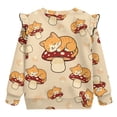 thumbnail image 6 of Xoenoiee Cat Mushroom Print Long Sleeve Girls Crewneck Sweatshirt Ruffle Shoulder Girls' Fashion Hoodies Sweatshirts Clothes, Size 7-8 Years, 6 of 7