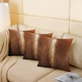 thumbnail image 4 of Cowhide Throw Pillow Covers 16"x16" Set of 4 Soft Cow Fur Printed Pillow Cases Cushion Covers for Living Room Bedroom Western Farm Animal Skin Brown Decorative Throw Pillowcases for Sofa Couch Chair, 4 of 6