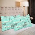 thumbnail image 2 of MKHERT White Dolphin And Palm Tree Pillowcase Pillow Protector Cushion Cover 20x30 inch,Set of 2, 2 of 3