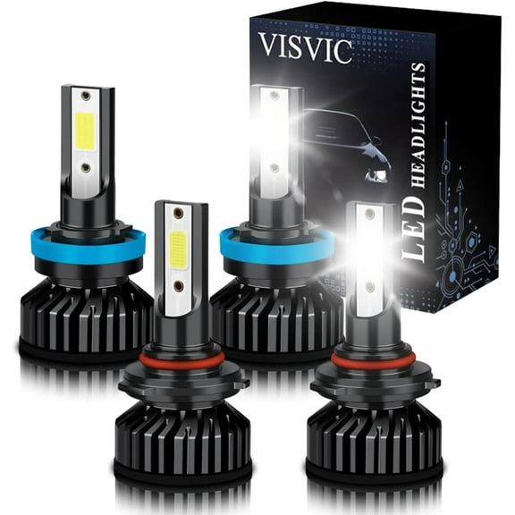 Fit for CHEVY SILVERADO 1500 2500 3500 HD (2007-2015) LED Headlight Bulbs 9005/HB3 High Beam   H11 Low Beam 2-Headlamps 6500K Clearly Night Driving Vision White Fast Installation, Pack of 4