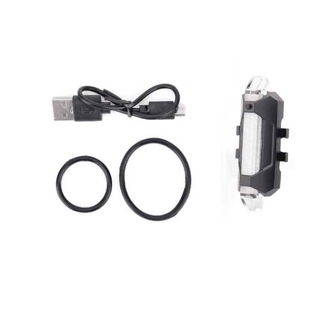 Luz trasera de bicicleta recargable por USB, advertencia de seguridad nocturna, luz trasera LED 918, luz de bicicleta, equipo de conducción, blanco