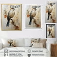 thumbnail image 4 of Designart "Minimalist Taupe Avian On Limb I" Animals Bird Floater Framed Wall Art Living Room, 4 of 5