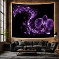 thumbnail image 6 of Purple Orchid and Liquid Splash Against Black Background, Dramatic Fantasy for Art Lovers, Botanical Art Decor, Housewarming Gift, Tapestry Wall Hanging for Bedroom and Living Room, 6 of 7