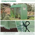 thumbnail image 5 of Outsunny 9.8' x 3.3' x 6.6' Walk-in Lean-to Greenhouse, Galvanized Steel Frame with UV Protecting PE Cover, 2 Zipper Doors & 4 Windows for Garden Backyard Vegetable & Flower Growing, 5 of 8