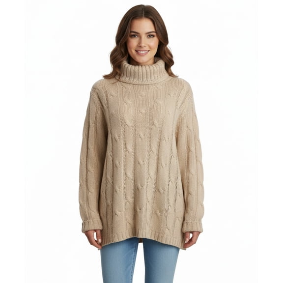HYFVE Oversized Ribbed Turtleneck Sweater