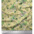 thumbnail image 1 of Soimoi Beige Rayon Fabric Leaves,Berries & Clematis Floral Print Fabric by the Yard 56 Inch Wide, 1 of 1