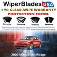 thumbnail image 2 of 2000 Mitsubishi Mirage Beam Wiper Blades Wipers w/1yr Warranty (Set of 2) (WiperBladesUSA), 2 of 5