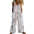 thumbnail image 3 of Zedker One Piece Jumpsuits for Women Bohemian Button Wide Leg Overalls Summer Rompers Beach Vacation Jumpers With Pockets 2026 BrownM, 3 of 8