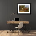 thumbnail image 4 of Johann Jakob Biedermann 24x18 Black Modern Framed Museum Art Print Titled - A Horse and Cow at a Well, in the Background&nbsp;Mountain Peak&nbsp;Niesen, 4 of 5