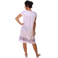 thumbnail image 4 of Women's Floral Polka Dot Cap Sleeves Embroidery Lace Nightgown , Regular Size Medium, Purple Color, 4 of 5