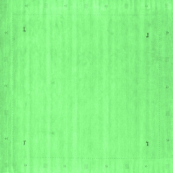 Ahgly Company Indoor Square Solid Emerald Green Modern Area Rugs, 5' Square