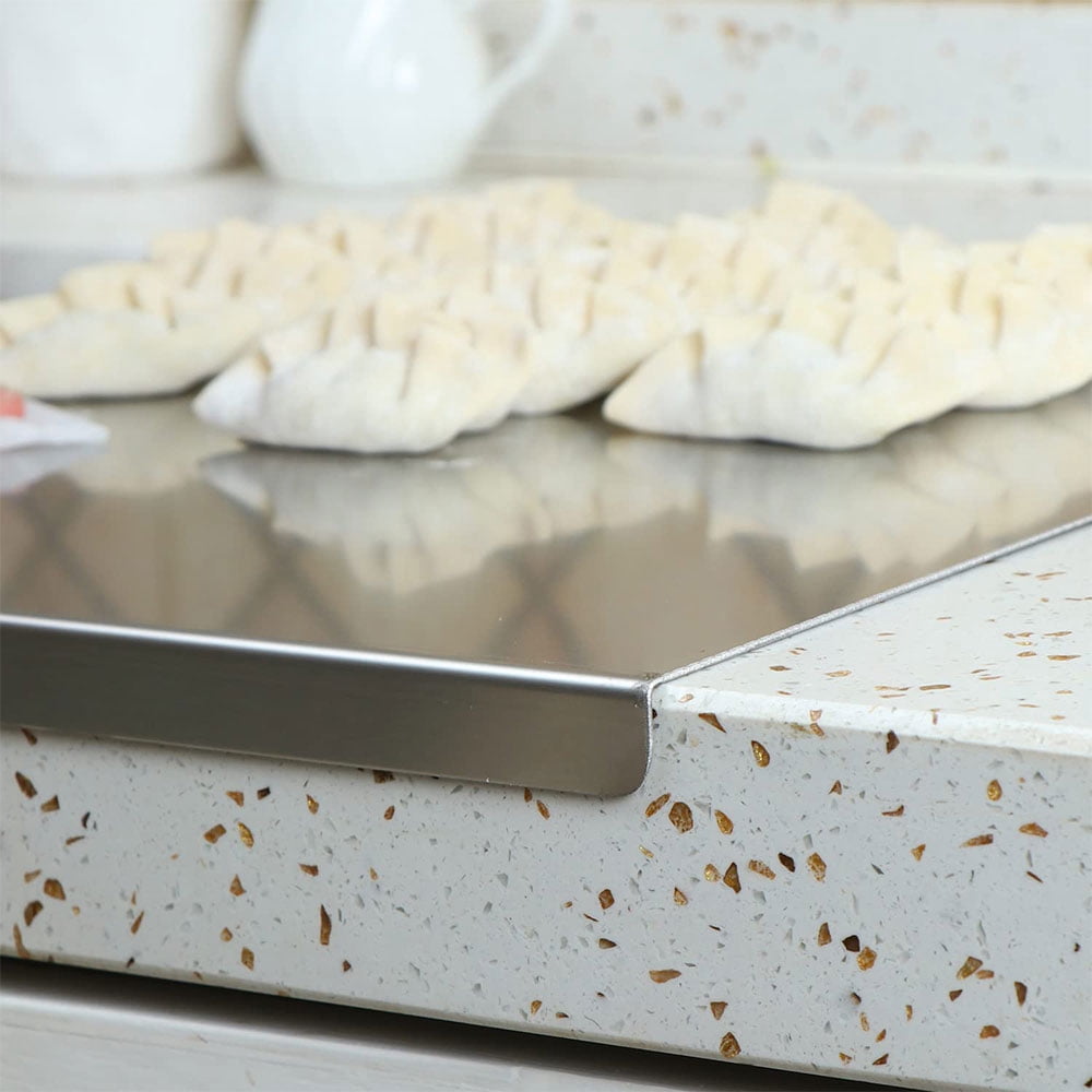 Podofo 304 Stainless Steel Cutting Board, Commercial Extra Large Chopping Boards Baking Board Heavy Metal Cutting Board for Kitchen Meat, Vegetables, Bread, 19.6x15.7inch