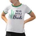 thumbnail image 2 of Nacho Average Bride Ringer Tee Shirt Unisex X-Large White/Kelly Green, 2 of 5